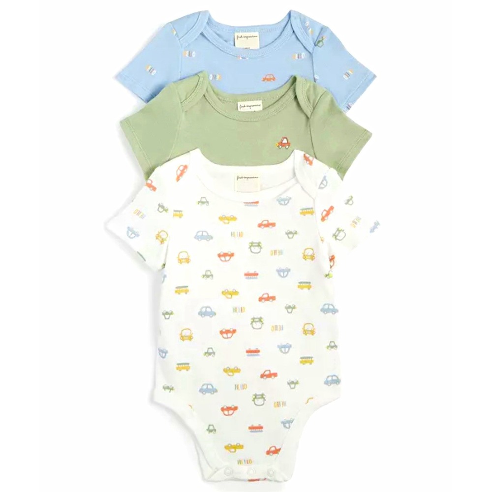 NEW 3PC Baby Boy Bodysuits Set Cotton Short Sleeve 0-3M